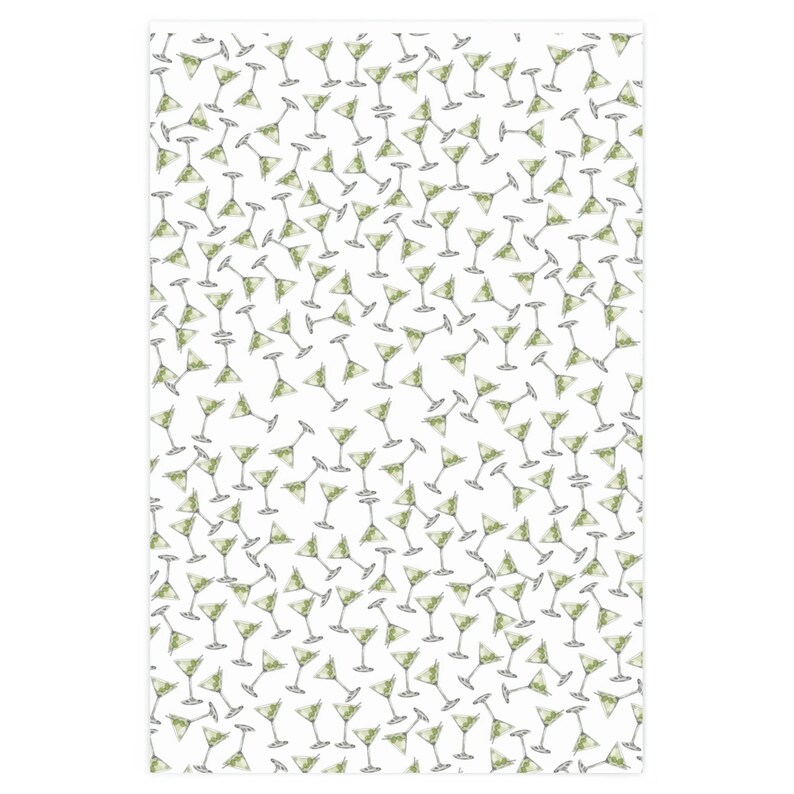 Dirty Martini Cocktail Wrapping Paper Martini and Olives Etsy