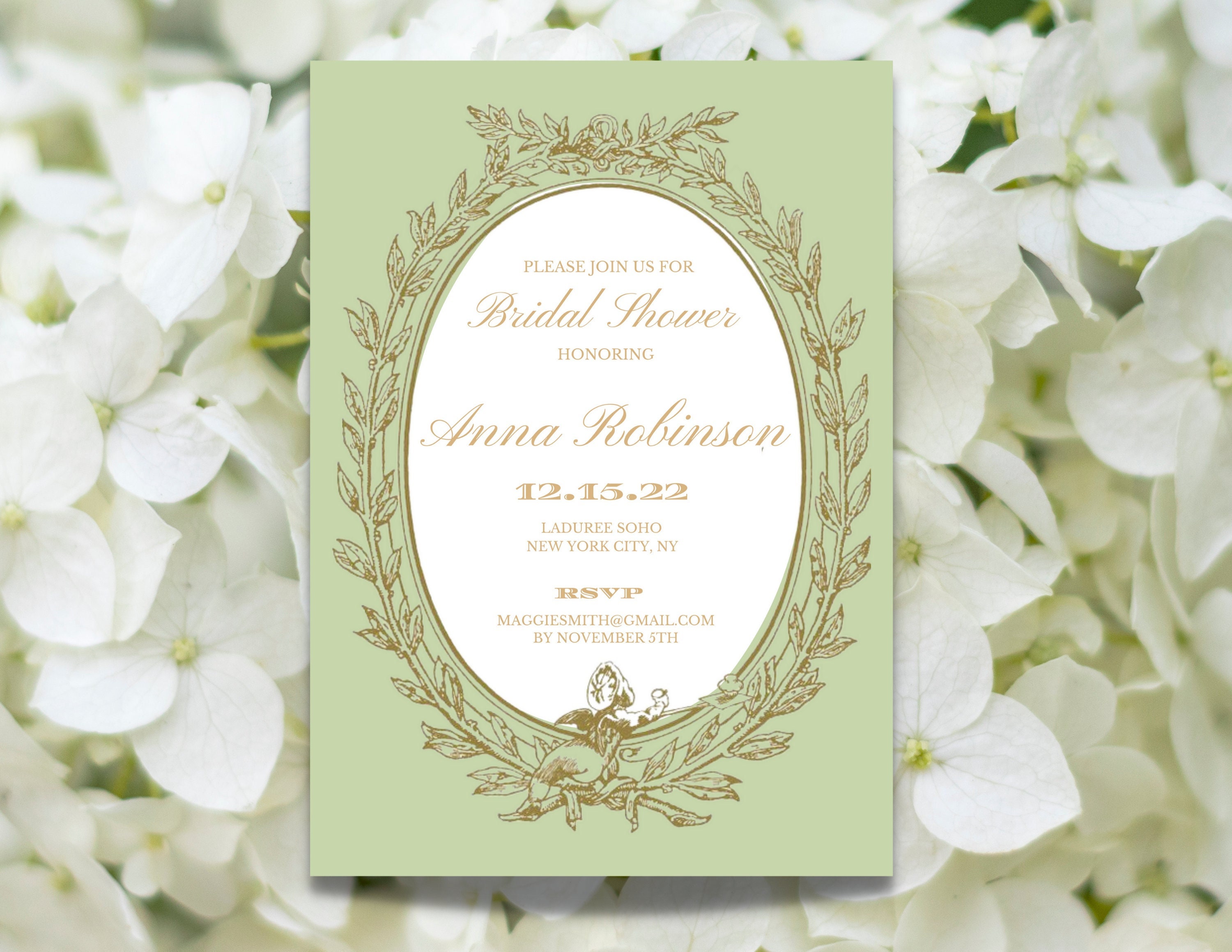 French Inspired Bridal Shower Printable Invitation Digital - Etsy