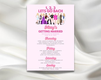 1,2,3 Lets Go Bach Bachelorette Invitation | TS Party | Hand Drawn Taylor Swift | Printable, Midnights, Lover, Delicate Bachelorette