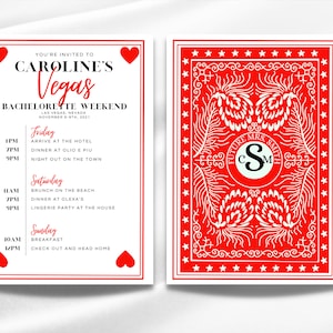 LAS VEGAS Playing Card Bachelorette InviteTemplate, Jackblack, Gambling, Casino, Deck of Cards, Queens of Hearts, Digital Download poker
