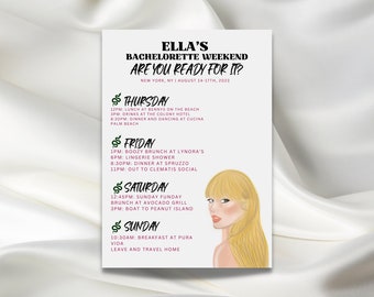 Reputation Bachelorette Invitation | TS Party | Hand Drawn Taylor Swift | Customizable | Printable, Are You Ready For It Bachelorette