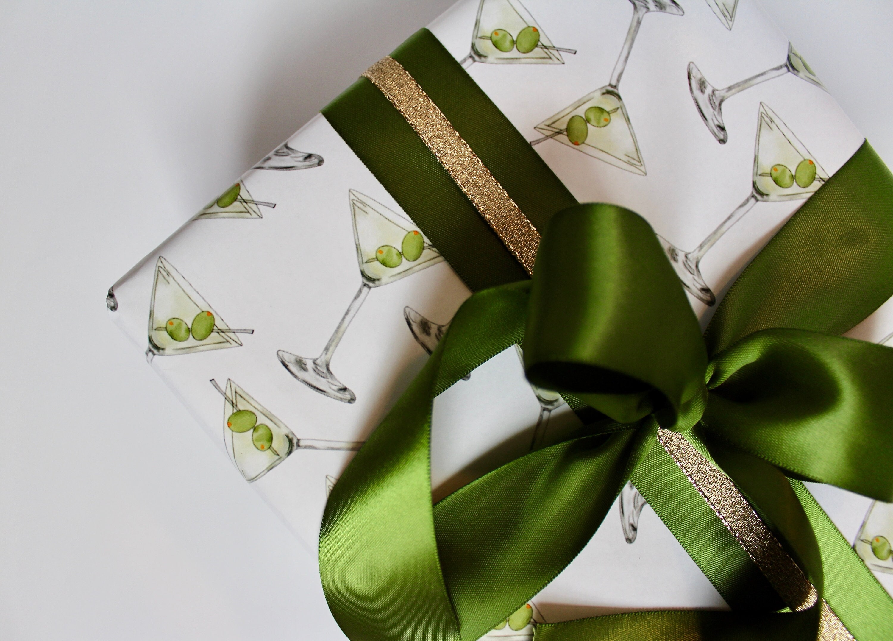 Botanical Sage Green Wrapping Paper Fern Floral Moth Nature Boho Gift Wrap  Sheet 