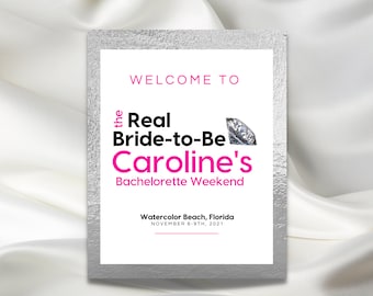 Housewives Bachelorette Welcome Sign | BRAVO Party Invite | Digital Download | Customizable | DIY, Bravolebrity, Andy Cohen