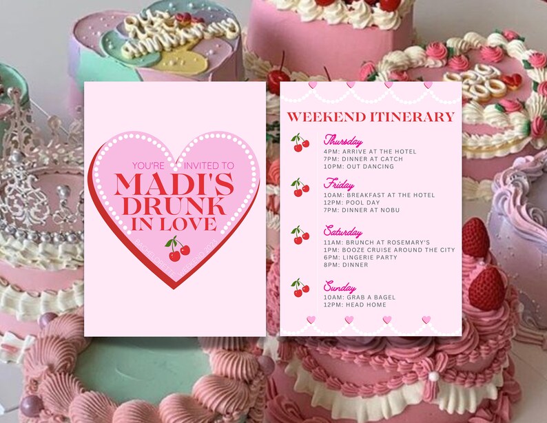 Drunk in Love Bachelorette Printable Invitation, Digital Download ...