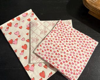 Valentines Decoupage Napkins | Set of 15 | Paper Napkins for Crafts, DIY, Collage, and Journaling