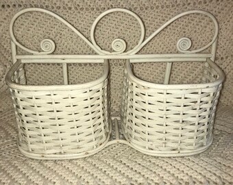 White Wicker Double Wall Basket