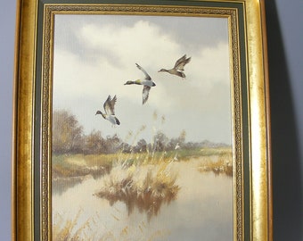 FREE UK P/&P SUMMER DUCK VINTAGE ART PRINT