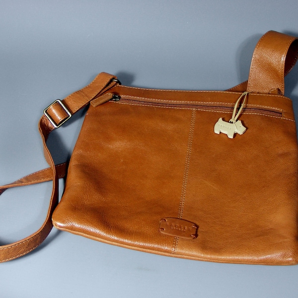 Large Radley of London Tan Leather Zip around Cross Body Bag ~ Excellent Condition ~ Free UK Postage