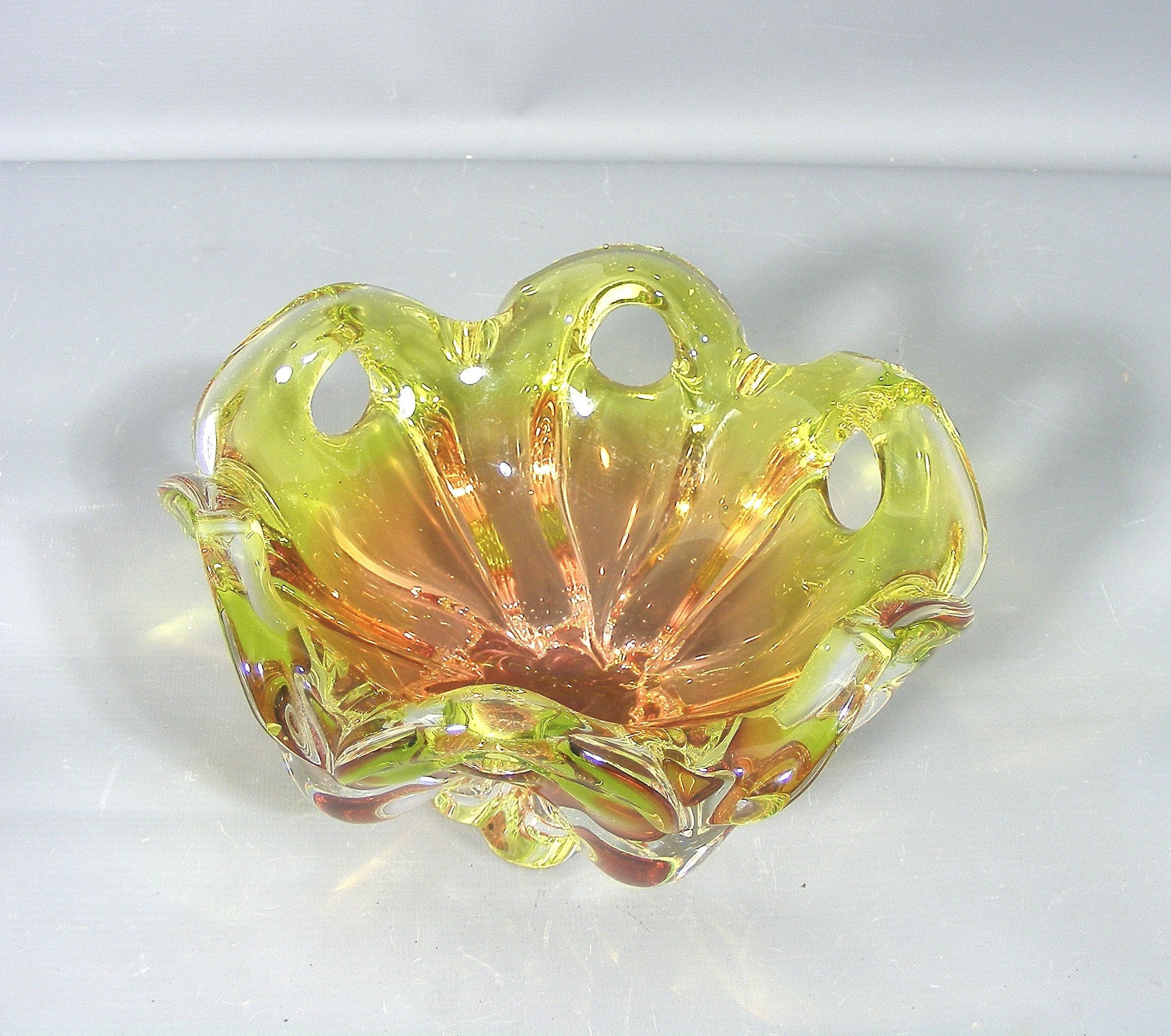 Vintage Chribska Art Glass Bowl Czech Glass Bowl Mid Century Etsy UK