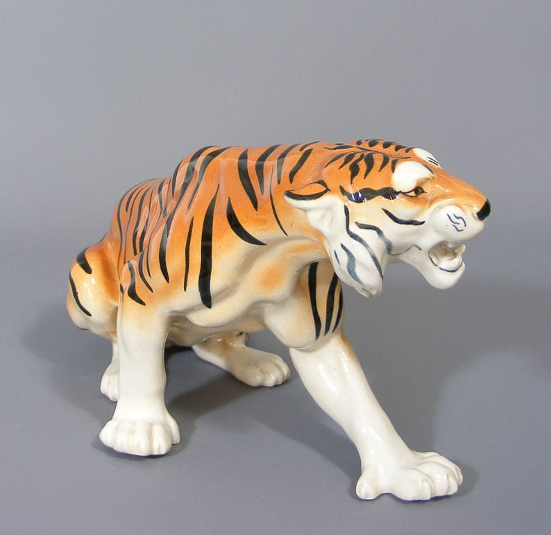 Tiger Figurine Rare Vintage Lomonosov. Russian Porcelain. Etsy