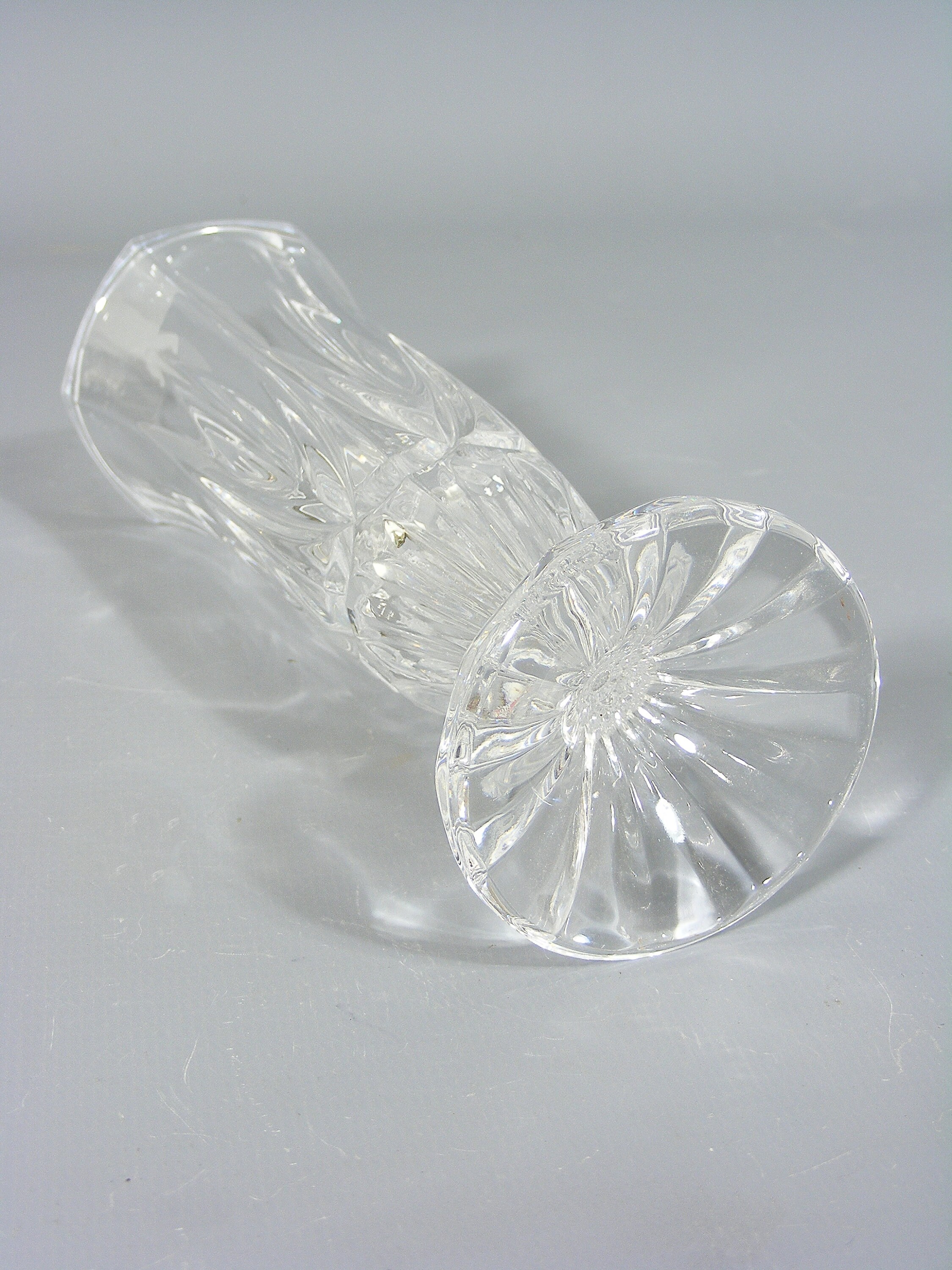 Pair Of Cut Crystal Vases Lead Crystal Vases Trumpet Bud Etsy