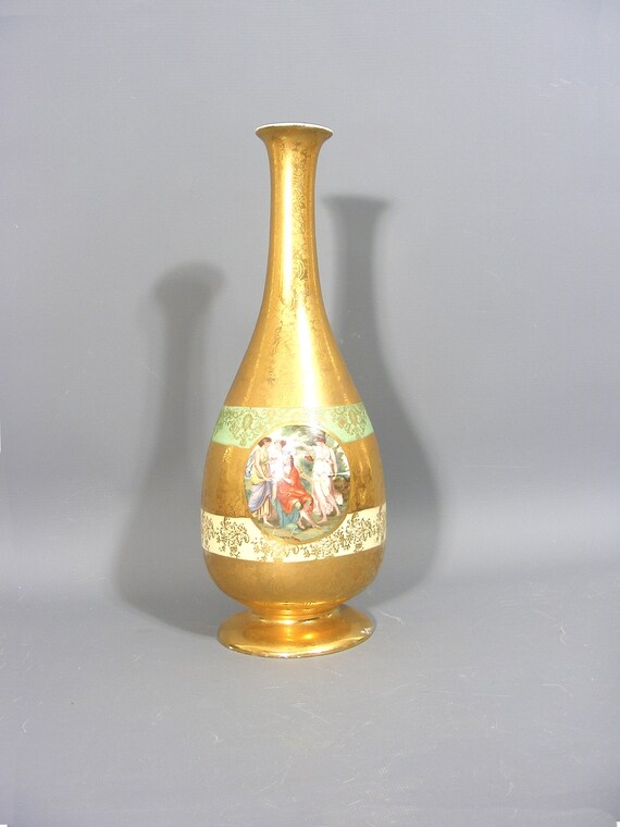 Le Mieux China Vase 24 Karat Gold Decorated Vase Hand Etsy Uk