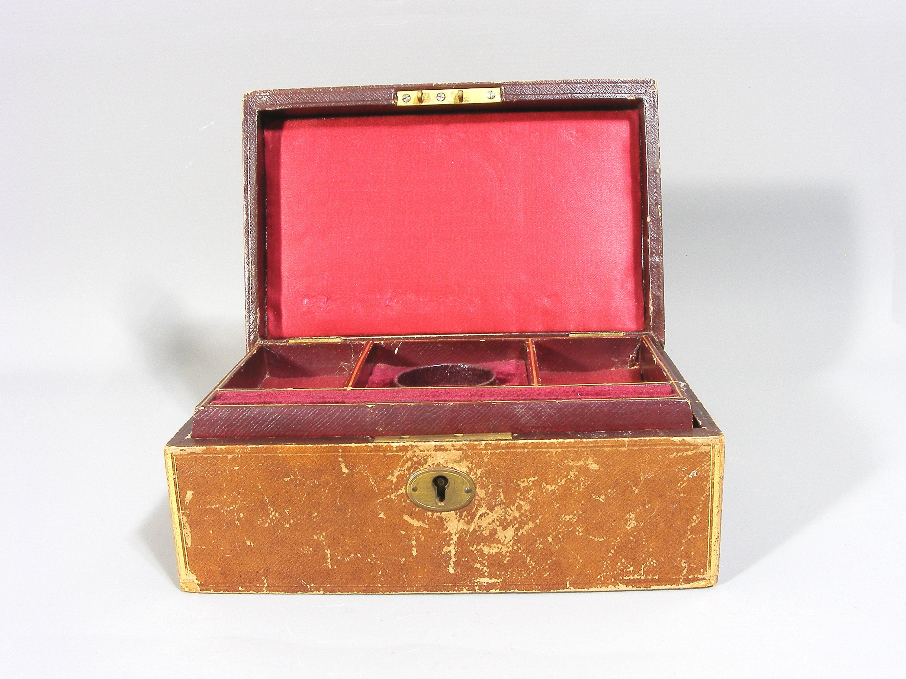 Antique Leather Jewellery Box Jewellery Box Vintage Etsy