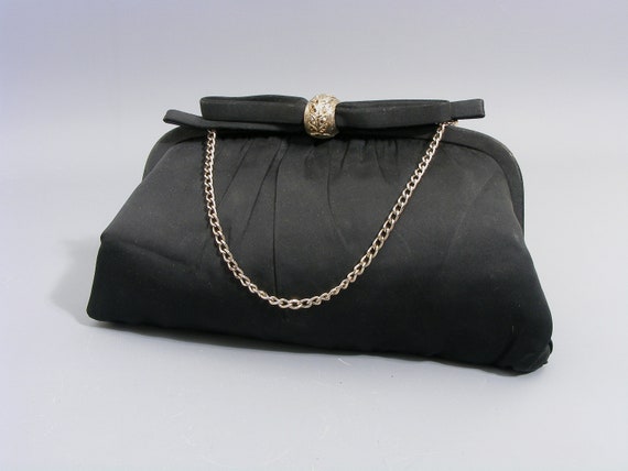 After Five Black Clutch Purse, Vintage After Five Purse, Black Purse Vintage, After Five Clutch and Coin Purse, Mid Century Clutch Purse