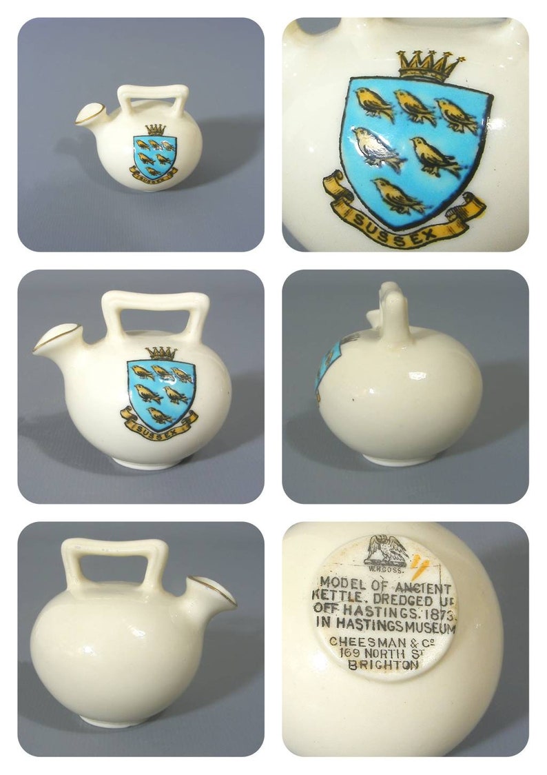 W H Goss Crested Ware, Vintage Crested China, Crested China, Crested Ceramic, Heraldic China, Goss China, Free UK Postage image 4