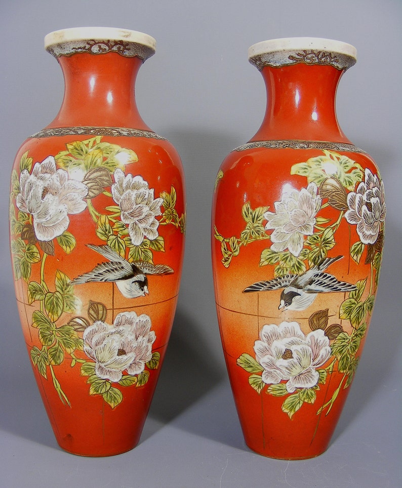 Paire de grands vases japonais de Satsuma paire de vases Etsy