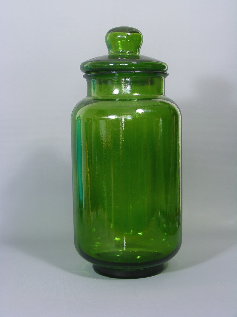 Extra Vintage Green Glass Apothecary Jar Apothecary Jar Display Jar Jar Glass Jar Glass Storage Jar Glass Canister il 794xN ee7p