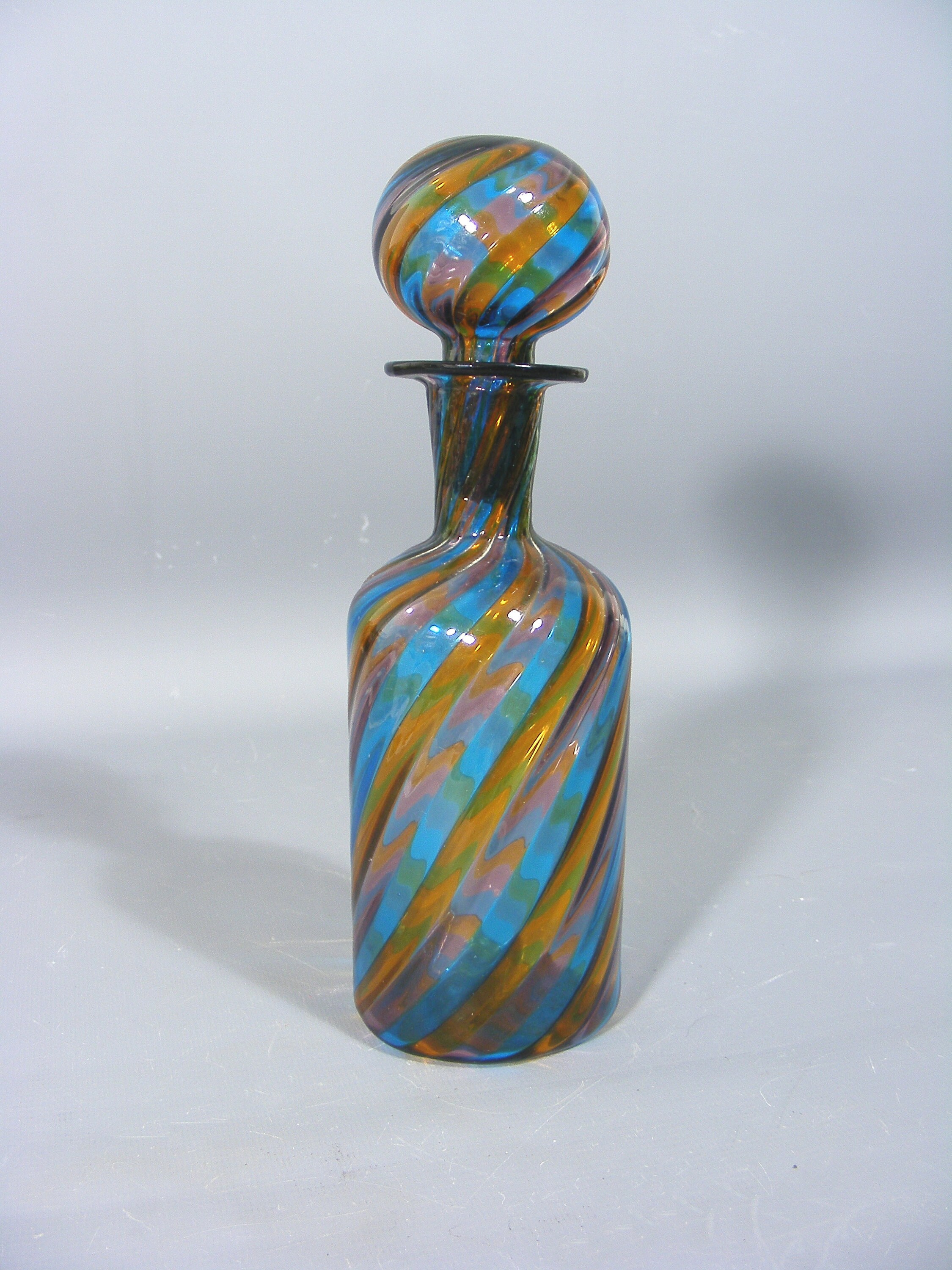 Murano Glass Bottle Vintage Spiral Striped - Etsy Israel