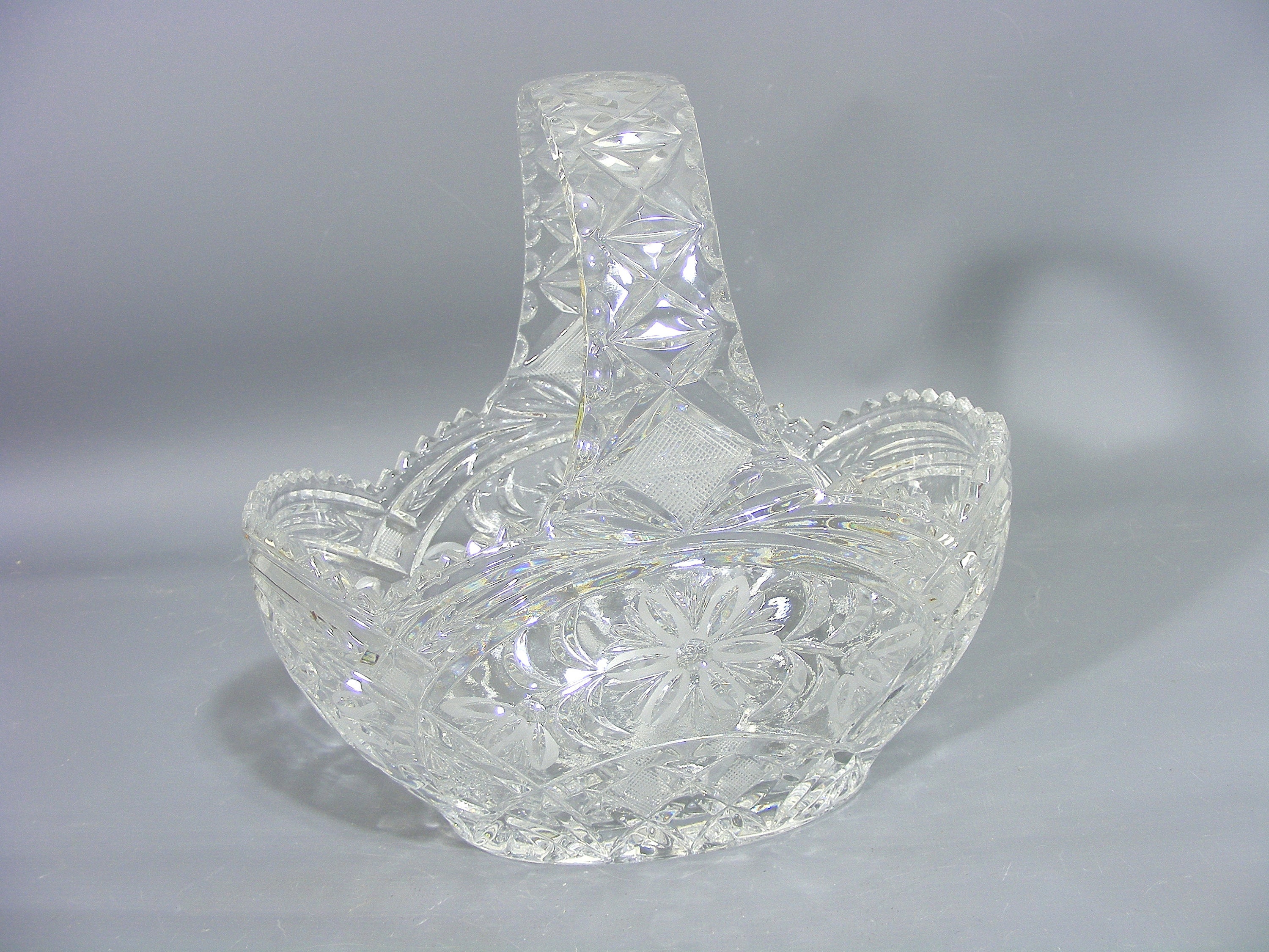 Antique glass basket