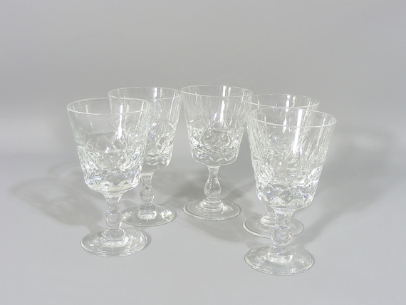 Cut Lead Crystal Wine Glasses 5 