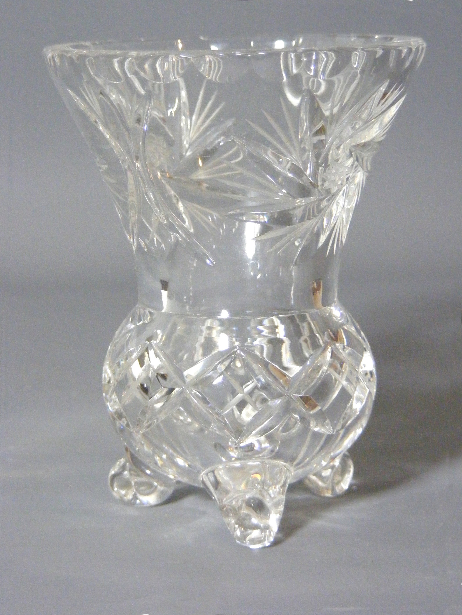 Cut Crystal Thistle Vase Lead Crystal Vase Thistle Shape Etsy