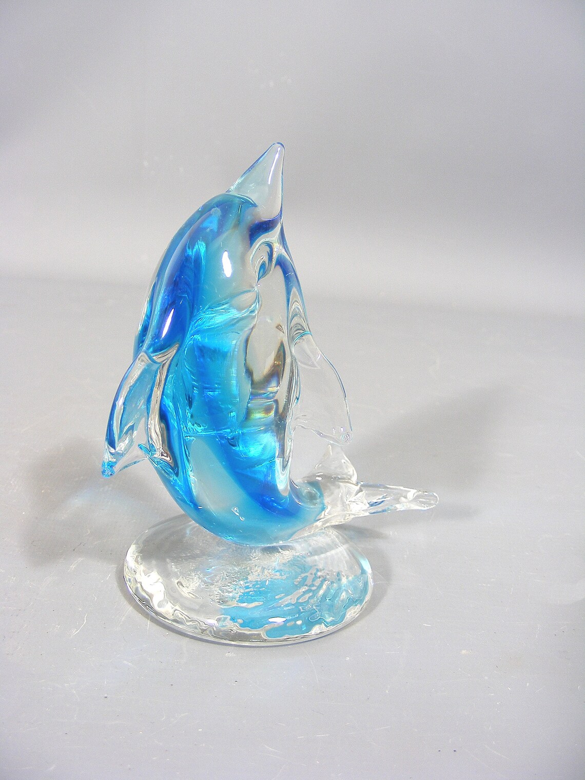 Vintage Sommerso Style Murano Glass Dolphin Dolphin Figurine Etsy