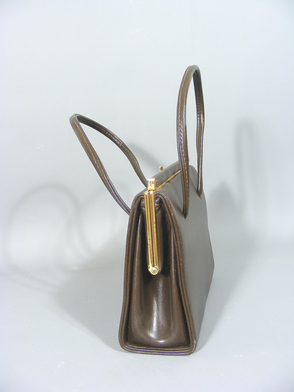 Classic Vintage 1960's Elbief Handbag Brown Leather | Etsy