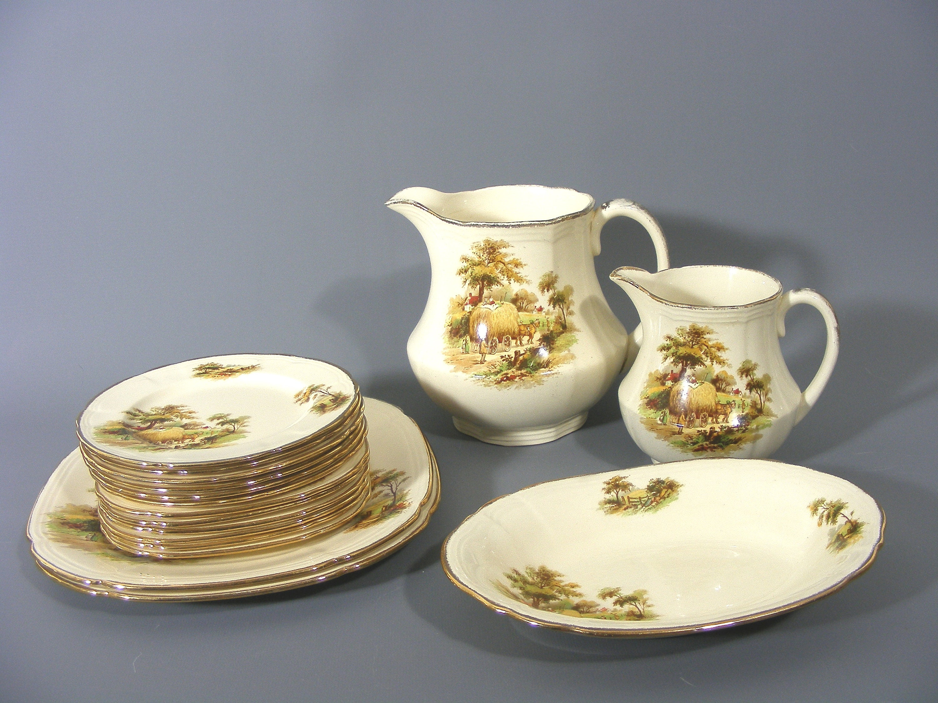 Pair of Alfred Meakin Plates Meakin Hayride Pattern Sandwich Etsy UK