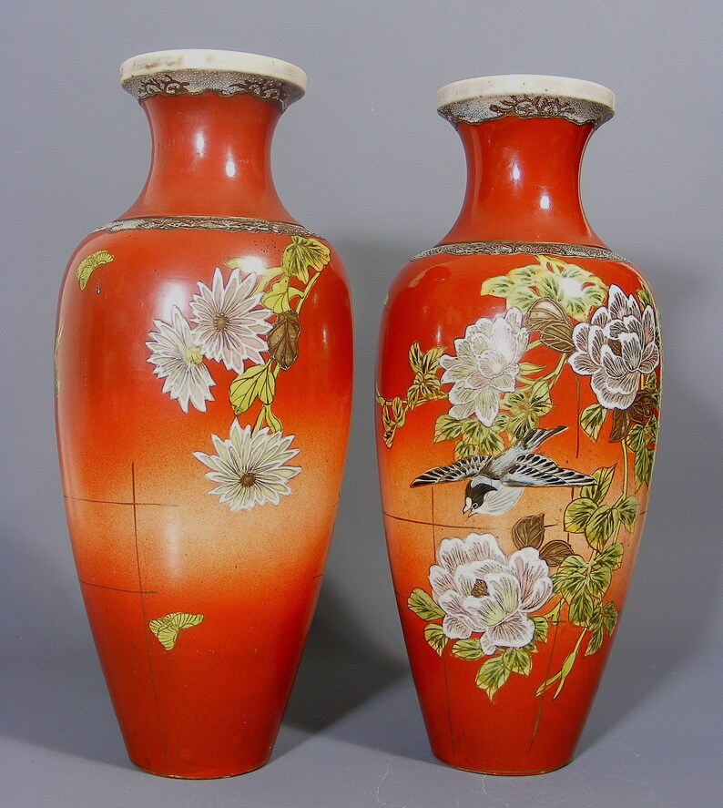 Paire de grands vases japonais de Satsuma paire de vases Etsy
