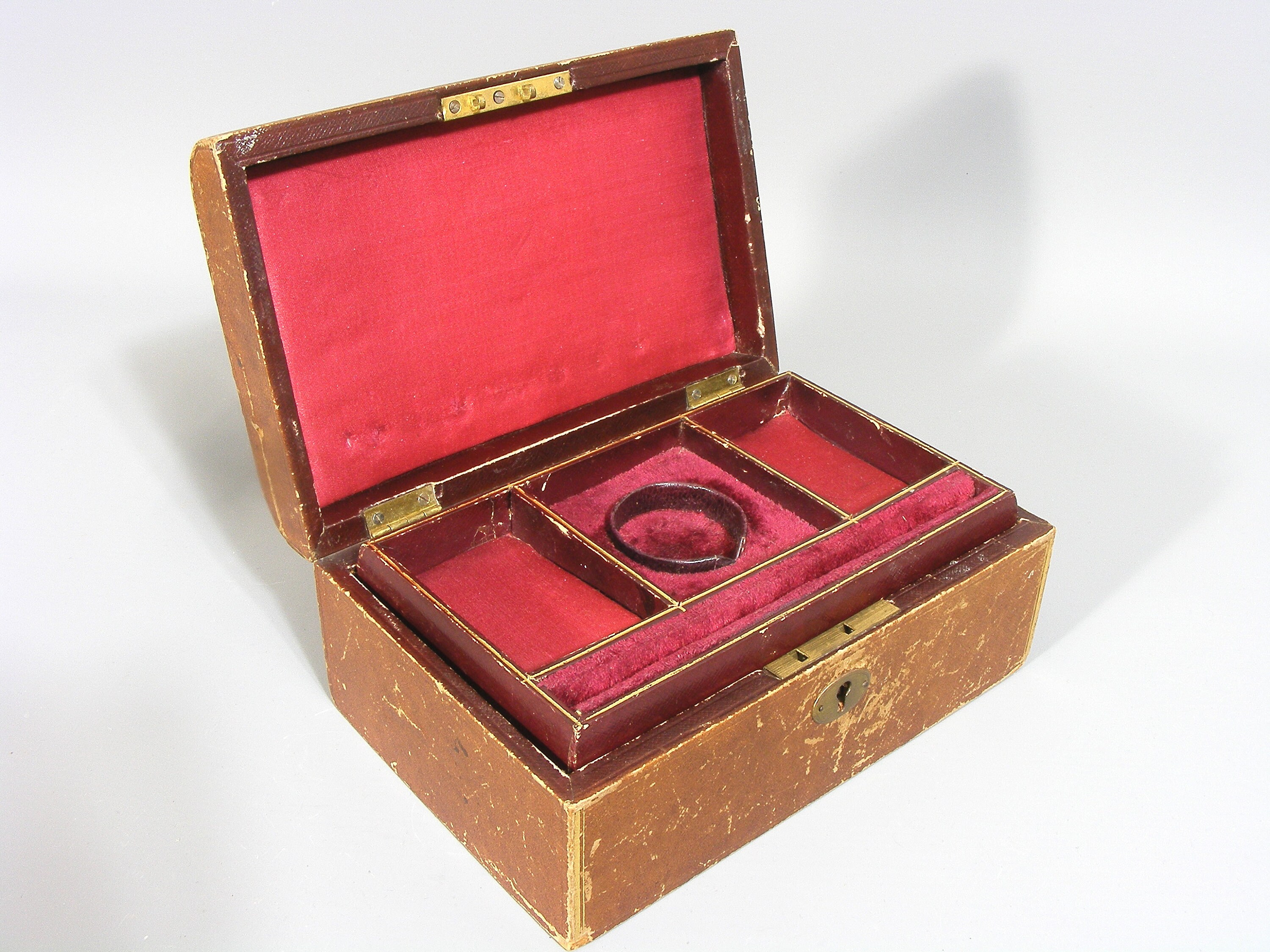 Antique Leather Jewellery Box Jewellery Box Vintage Etsy