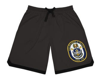 USS Dilbert D Black Navy Ship Crest Shorts