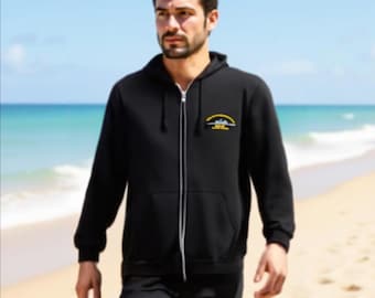 USS Ticonderoga CG-47 Zip Hoodie  Navy Ship Crew Emblem