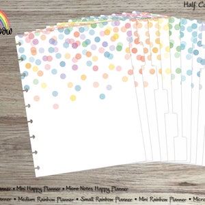 Confetti Half Dividers with blank tabs - for use with Happy Planner (TM) or Rainbow Planner