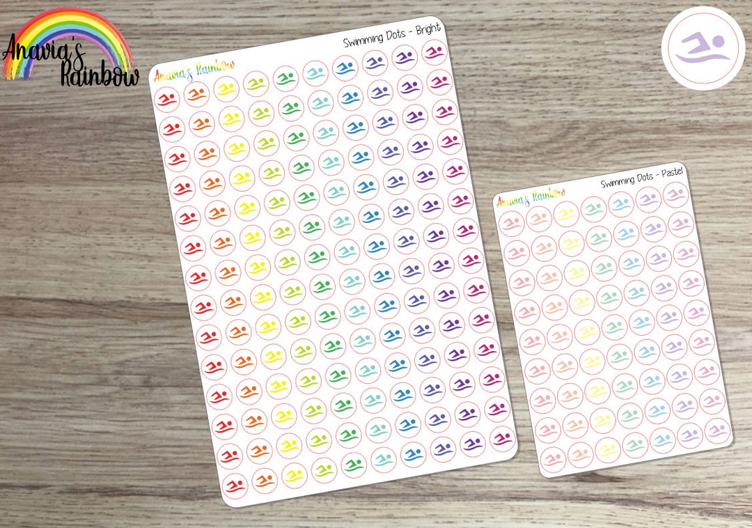 Swimming Dot Planner Stickers - Etsy