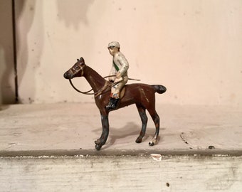 miniature horse and jockey figurines