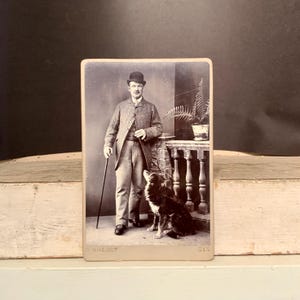 Dog Cabinet Card, Loving Dog, English Photographer, Eye, England, Ca: 1900.