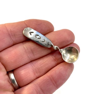 Vintage Navajo Sterling Salt Spoon, Ca: 1930s.