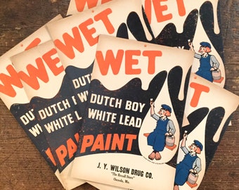い*。様 レア Dutch Boy Paints ダッチボーイ 看板 1920s Dutch Boy Paint Lithograph Sign: 