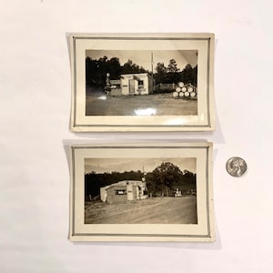 Vintage Gas Station Photographs, Gas Advertising Signs, Ca: 1920s.