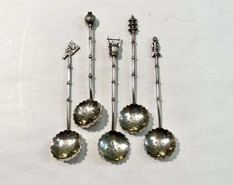 Japanese 950 Silver With Gold Naturalistic Spoon Meiji - Etsy