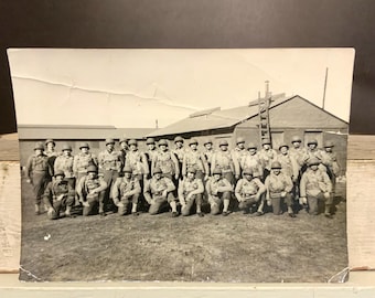 Vintage Military Photo, Group Photograph, WWII or Korean War Era.