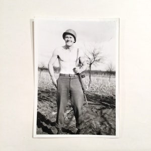 Beefcake Vernacular WWII Military Photo, Ca: 1945.
