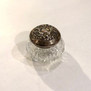 Sterling Top Dresser Jar, Large Cut Glass Dresser Jar, Gorham, Ca: 1915.