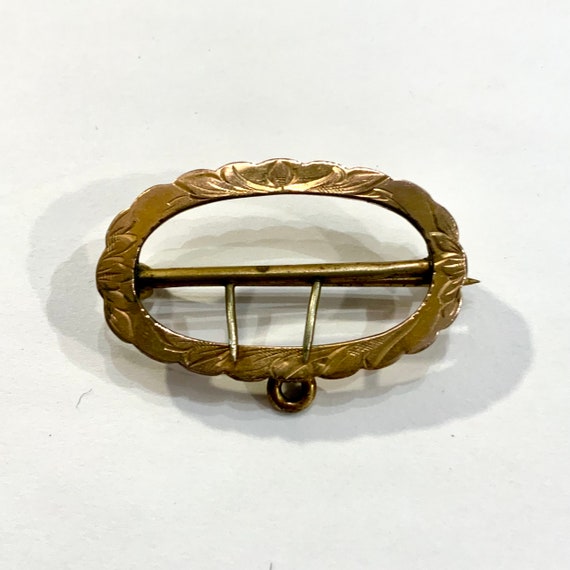 Victorian Buckle Brooch, Gold Filled Victorian Pi… - image 5