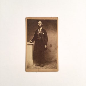 Tall Man CDV, Carte de Visite Photograph with tax stamp, Ca: 1860s.