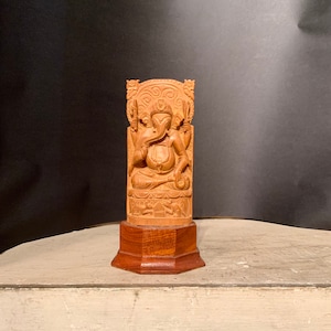 Vintage Ganesha Wood Carving, Ca: 1950s.