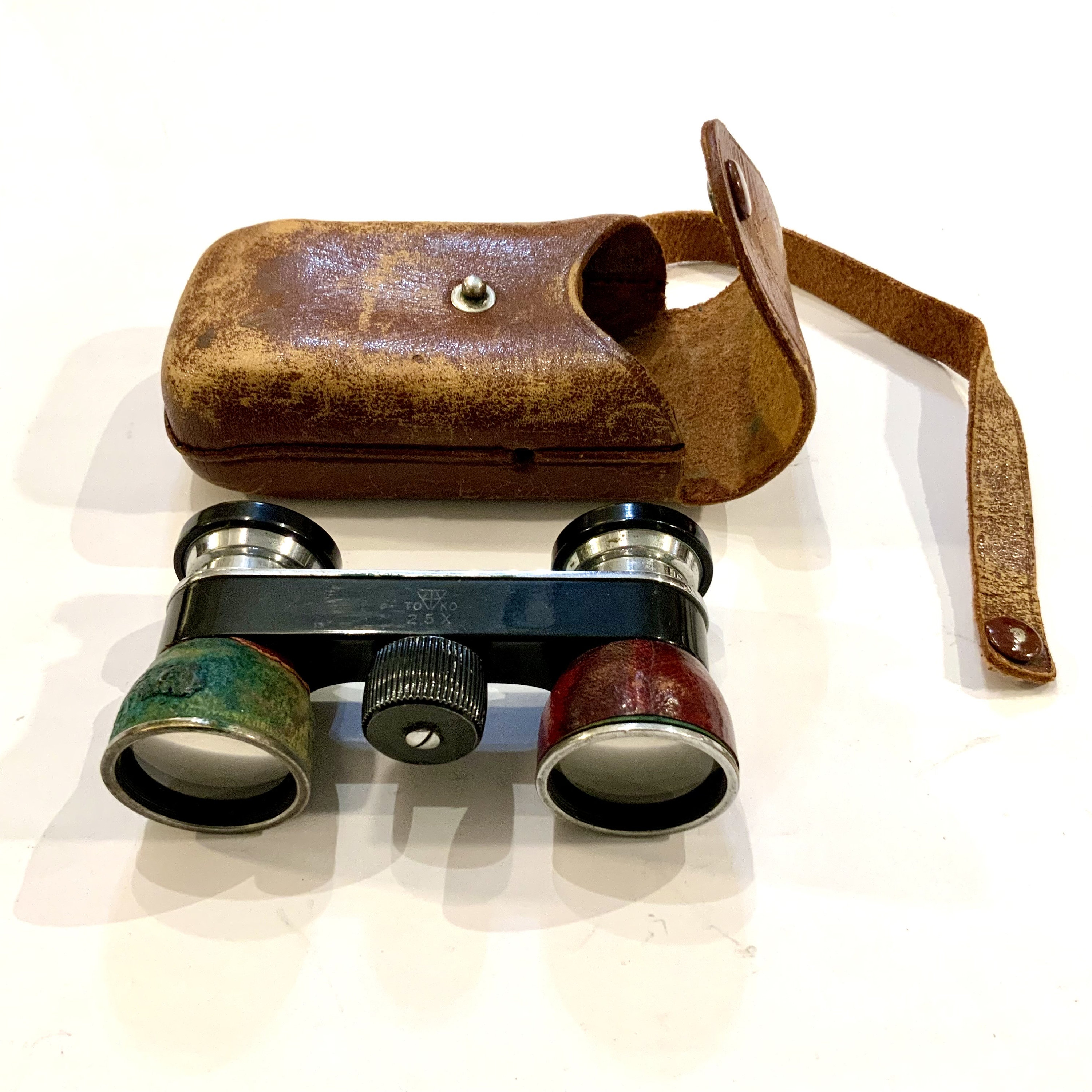 Vintage Binoculars in Leather Case, Pride, Toko, 25X, Ca Vintage Binoculars in Leather Case, Pride, Toko, 25X, Ca