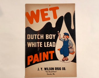 1920s Dutch Boy Paint Lithograph Sign: 