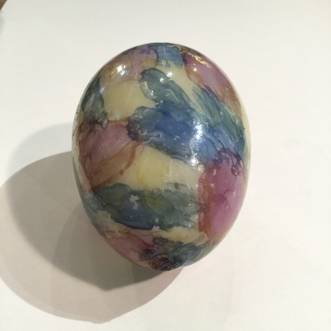 Blown Glass Easter Egg Handpainted Milk Glass Ca 1910. Etsy