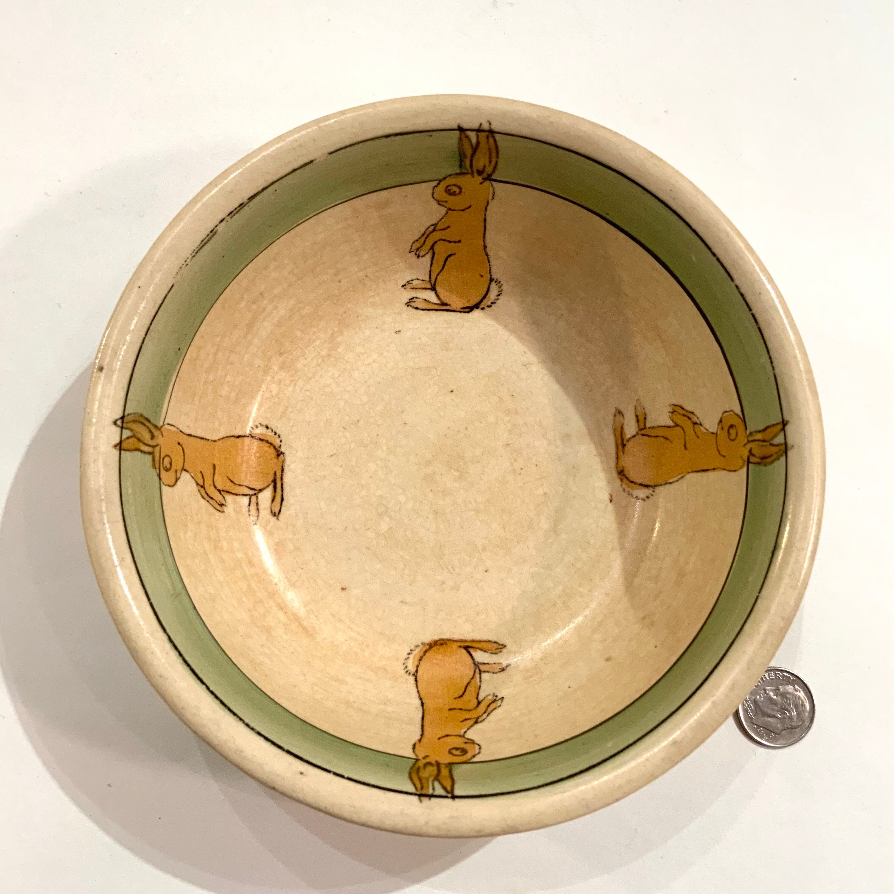 Vintage Roseville Pottery Juvenile Rabbits Bunny Bowl Ca: | Etsy